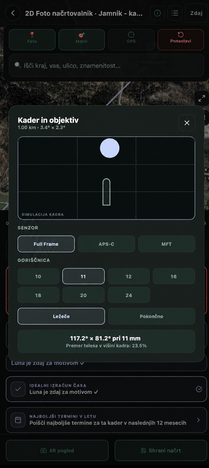 SpotFinder Android 2D načrt pri 11 mm